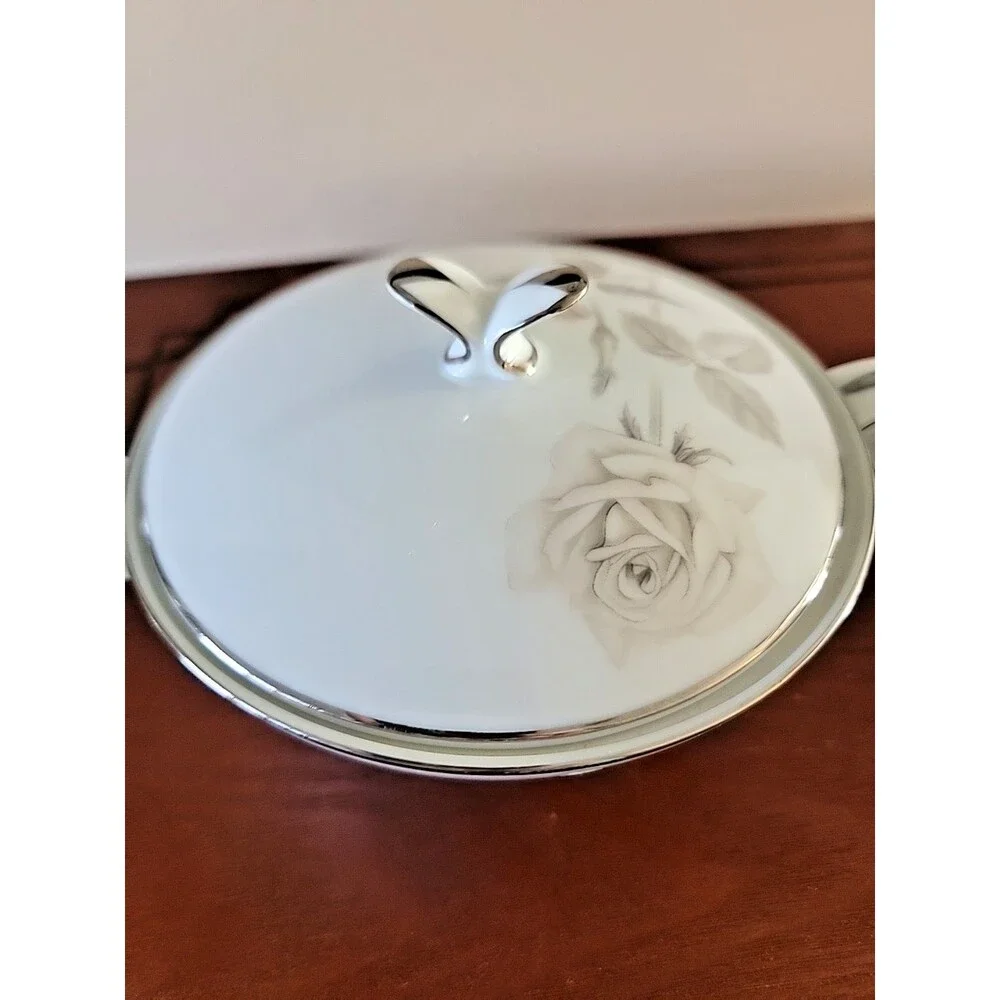 Noritake Fine China 6002 Melrose Creamer and Sugar with Lid
